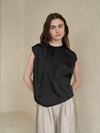 Chin detail sleeveless blouse top_Black - CAHIERS - BALAAN 3