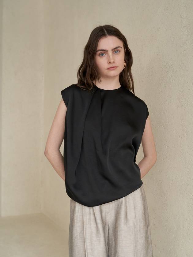 Chin detail sleeveless blouse top_Black - CAHIERS - BALAAN 3