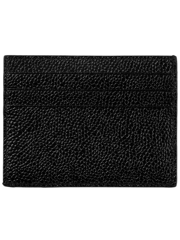 Pebble Grain Leather Stripe Note Compartment Card Wallet Black - THOM BROWNE - BALAAN 4