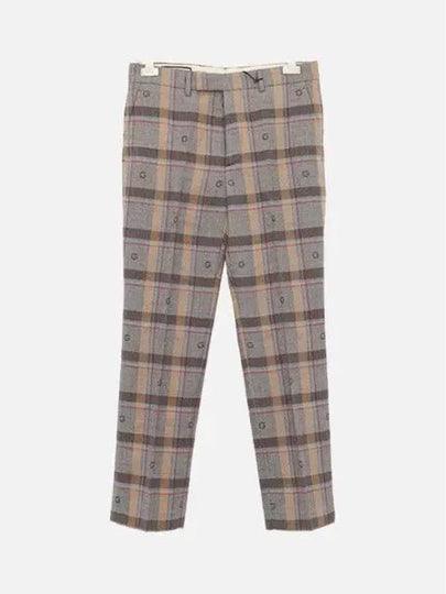 Check Wool Straight Pants - GUCCI - BALAAN 2