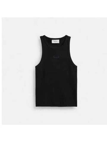 Ribbed Signature Tank Top CS609 BLK - COACH - BALAAN 1