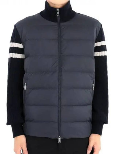 Logo patch knit padding navy blue - MONCLER - BALAAN 2