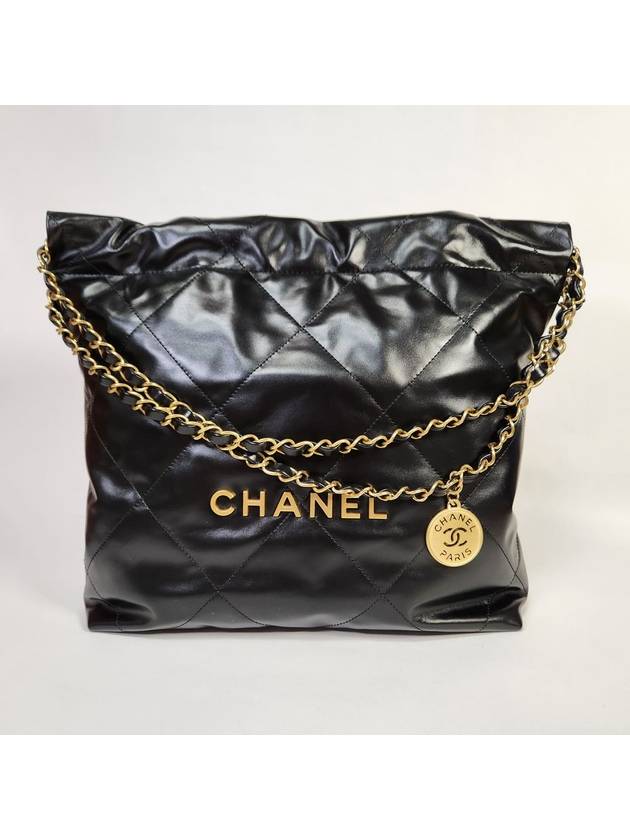 Shiny Calfskin 22 Small Shoulder Bag Black - CHANEL - BALAAN 10