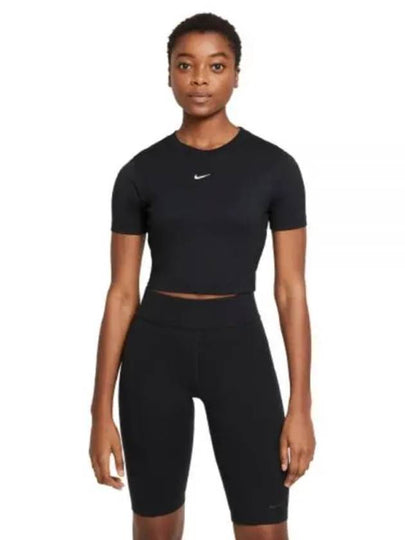 Sportswear Essentials Crop Short Sleeve T-Shirt Black - NIKE - BALAAN 2