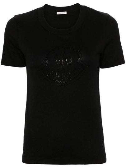 Crystal Logo Short Sleeve T-Shirt Black - MONCLER - BALAAN 2