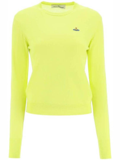 Women's Bea Jumper Embroidered Logo Knit Top Yellow - VIVIENNE WESTWOOD - BALAAN 2