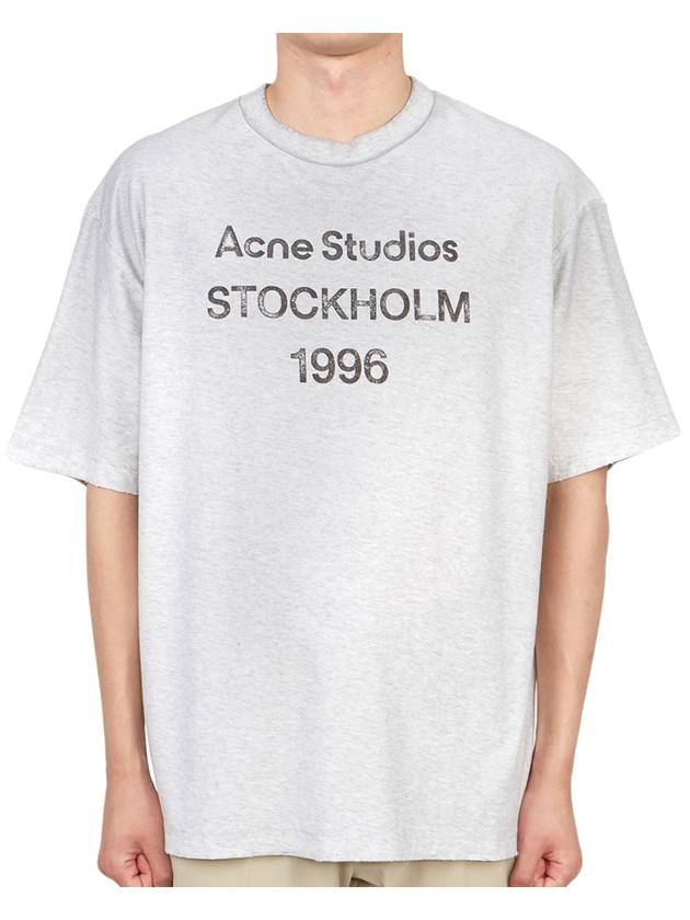 Stamp Logo Short Sleeve T-Shirt Grey Melange - ACNE STUDIOS - BALAAN 2