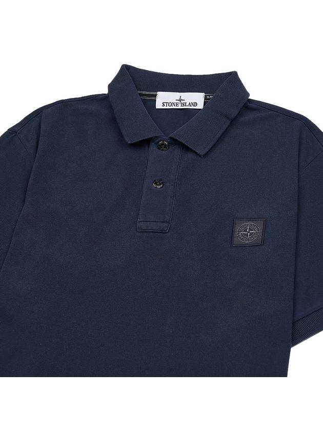 Wappen Cotton Short Sleeve Polo Shirt Navy - STONE ISLAND - BALAAN 4