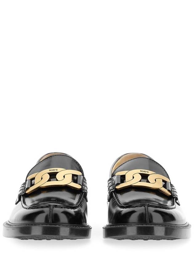 Brushed Leather Chain Loafers Black - TOD'S - BALAAN 2