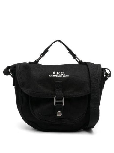 Logo Print Fold Over Cross Bag Black - A.P.C. - BALAAN 1