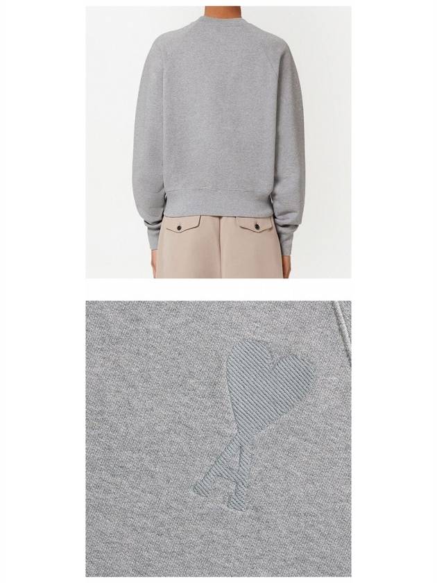 Big Heart Logo Sweatshirt Grey - AMI - BALAAN 6