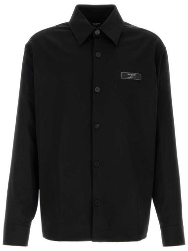 Balmain Wool Shirt With Logo Label - BALMAIN - BALAAN 1