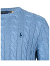 Embroidery Logo Cable Knit Top Blue - POLO RALPH LAUREN - BALAAN 5