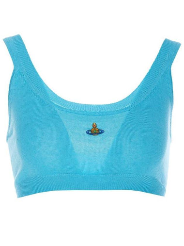 ORB Logo Knit Bra Blue - VIVIENNE WESTWOOD - BALAAN 1