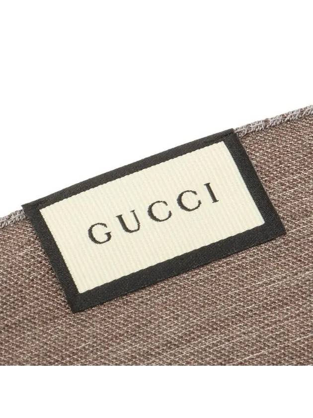 GG Jacquard Pattern Two-Tone Wool Silk Muffle Dark Brown - GUCCI - BALAAN 4