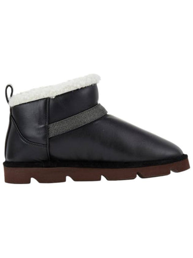 Monili Band Shearling Leather Winter Boots Black - BRUNELLO CUCINELLI - BALAAN 1