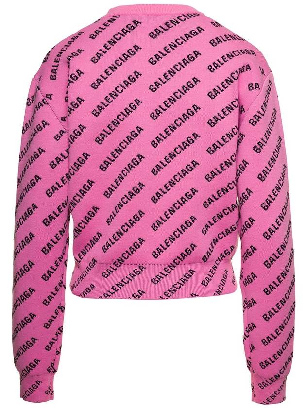 Mini All-Over Logo Knit Top Pink - BALENCIAGA - BALAAN 3