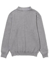 Viscose basic ribbed half zip-up knit LGREY - 20THHOLE - BALAAN 3