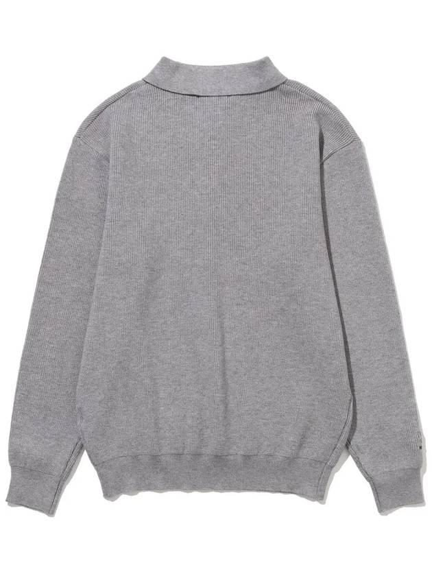 Viscose basic ribbed half zip-up knit LGREY - 20THHOLE - BALAAN 3