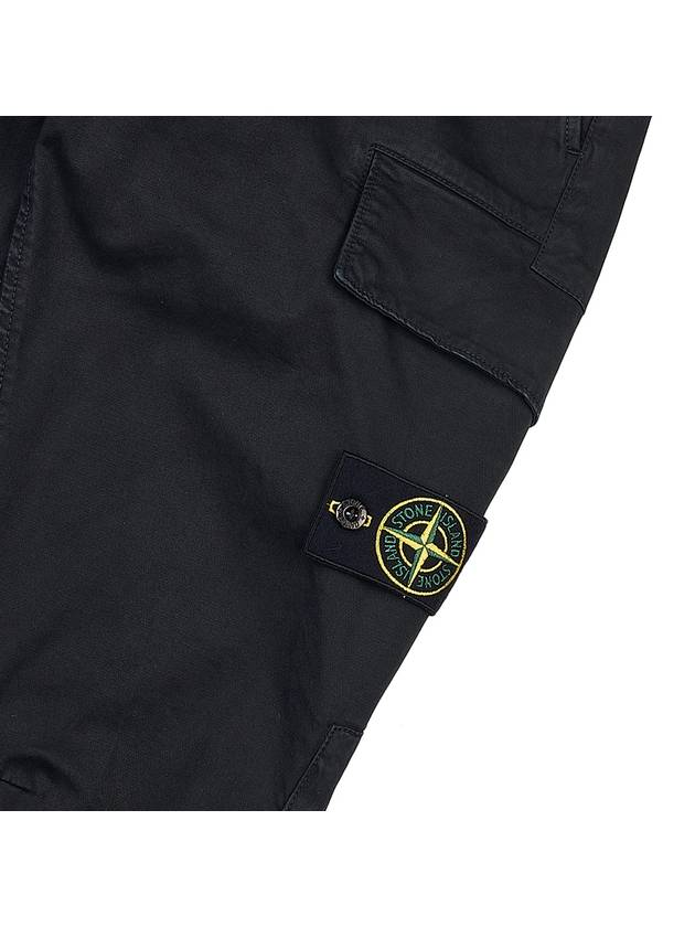 Men's Wappen Logo Cargo Straight Pants Black - STONE ISLAND - BALAAN 6