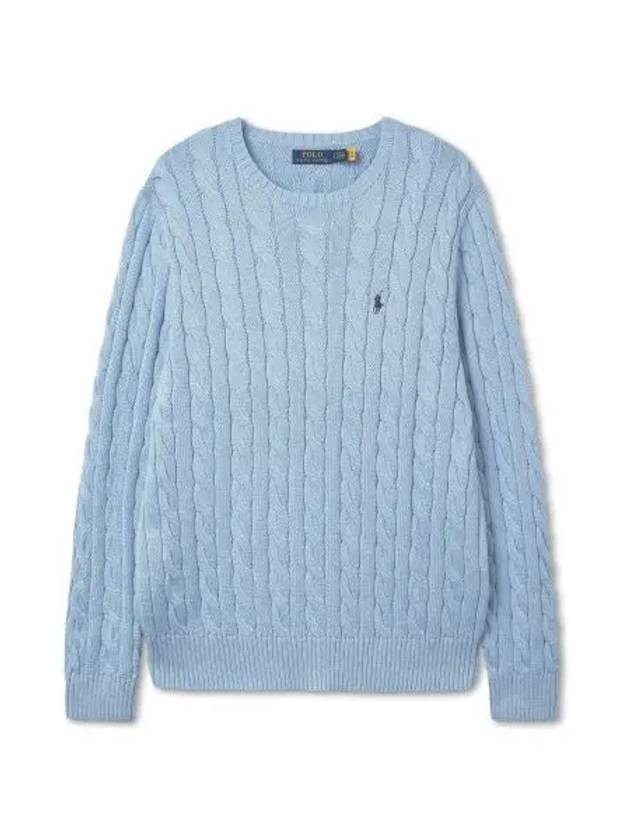 Cable knit cotton sweater blue - POLO RALPH LAUREN - BALAAN 1