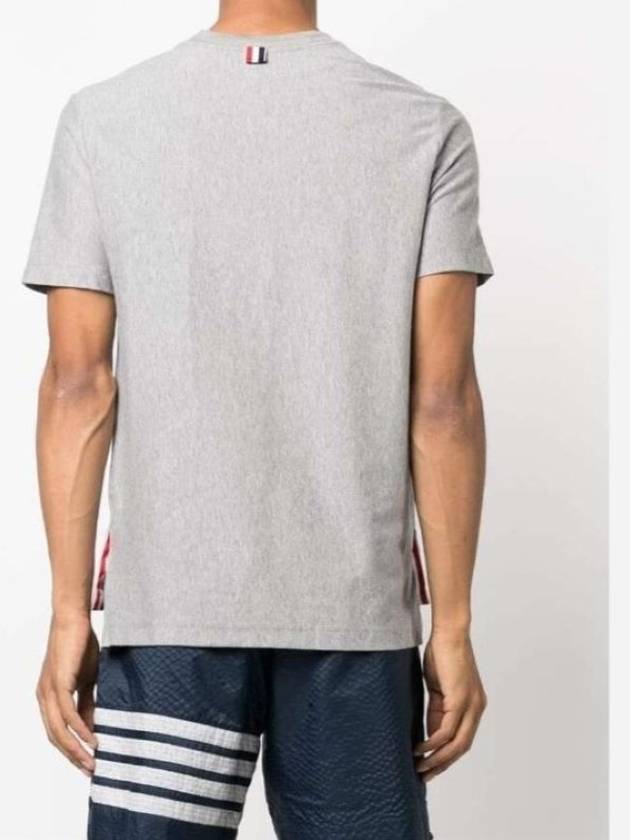 RWB Stripe Cotton Short Sleeve T-shirt Grey - THOM BROWNE - BALAAN 5