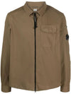 Gabardine Zipped Long Sleeve Shirt Khaki - CP COMPANY - BALAAN 2