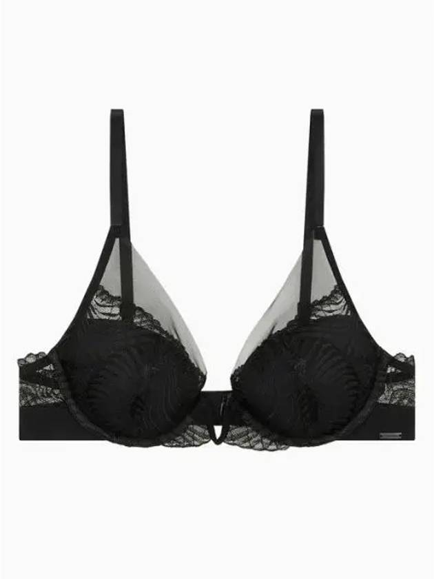 Underwear Women CK Black Geo Lace AF Plunge Bra QF7907ADUB1 - CALVIN KLEIN - BALAAN 1