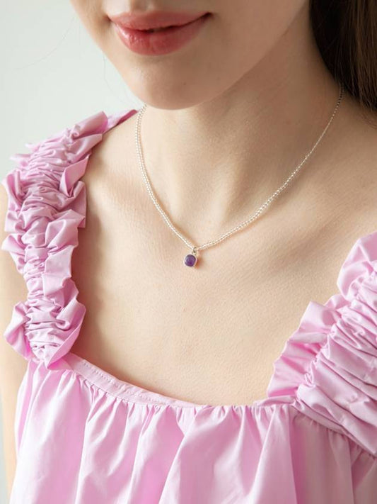 Marin Square Necklace Purple - SOSOO - BALAAN 1