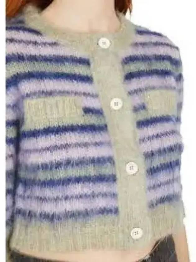 Stripe Mohair Cardigan Purple - MARNI - BALAAN 2