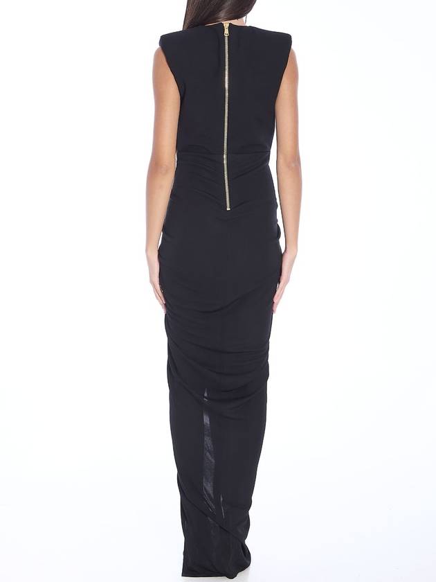 Tailleur long dress in crêpe - BALMAIN - BALAAN 4