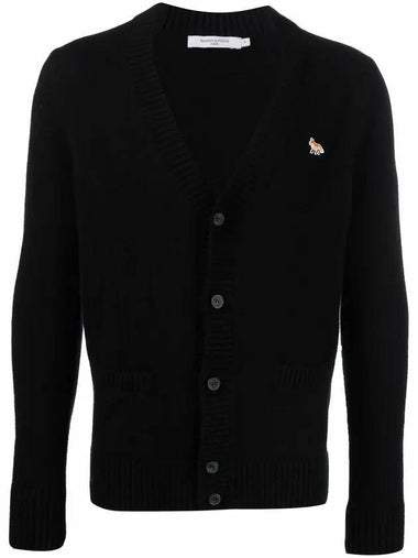 Baby Fox Patch Cosy Cardigan Black - MAISON KITSUNE - BALAAN 1