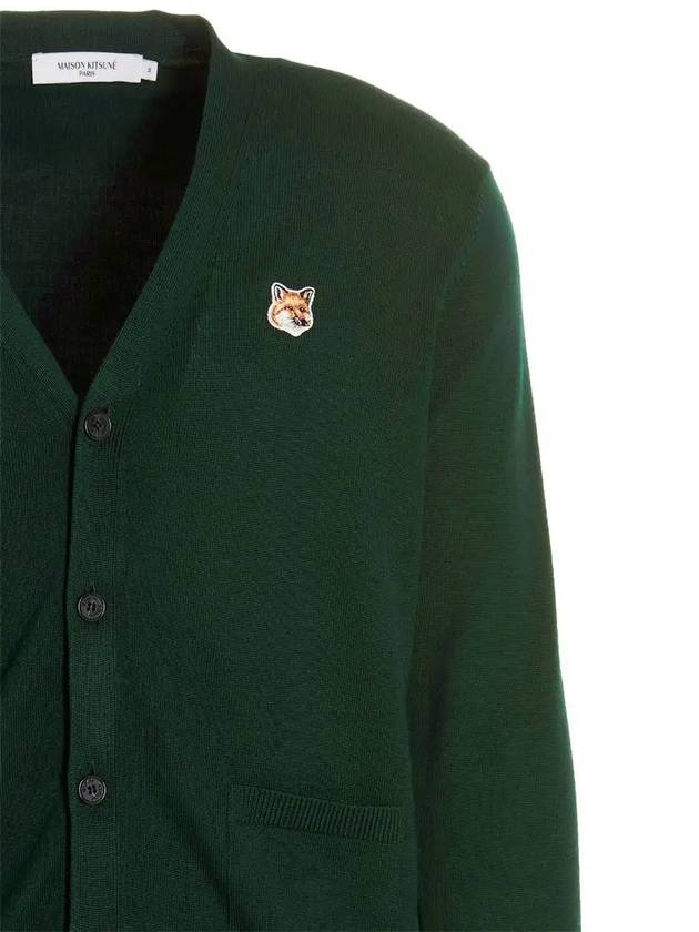 Fox Head Patch Classic Cardigan Deep Green - MAISON KITSUNE - BALAAN.