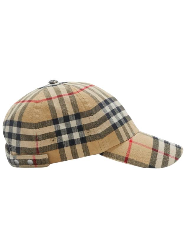 Check Cotton Ball Cap Beige - BURBERRY - BALAAN 3