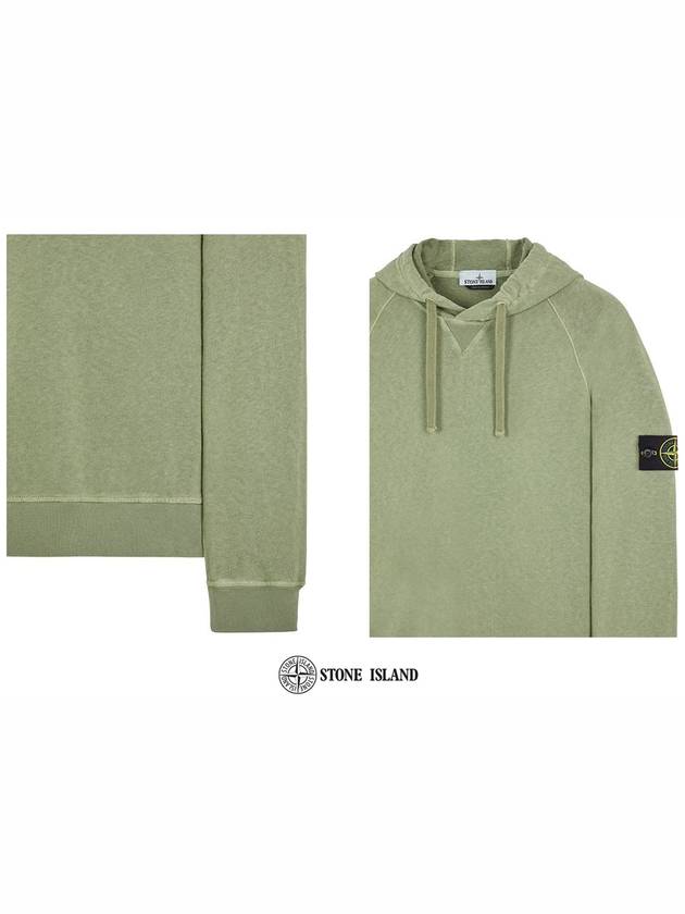 Men's Waffen Patch OLD Treatment Cotton Hoodie Sage Green - STONE ISLAND - BALAAN 7