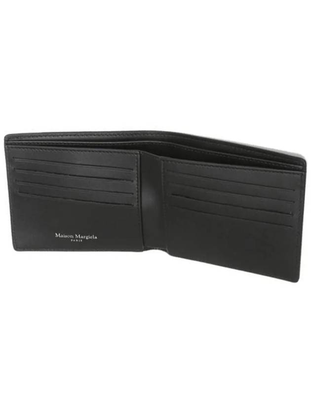 Stitched Bifold Leather Half Wallet Black - MAISON MARGIELA - BALAAN 5