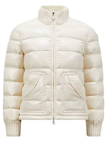 ARCELOT Logo Patch Neck Knit Down Padded Ivory Women s Jacket 1A00015 5963V 070 - MONCLER - BALAAN 1