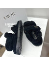 Logo Dioact Shearling Fleece Fur Slippers Sandals Black 37 SIZE - DIOR - BALAAN 7