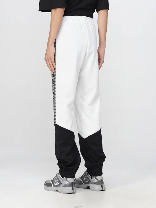 Color Block Logo Side JoGGer Track Pants Black White - FENDI - BALAAN 5