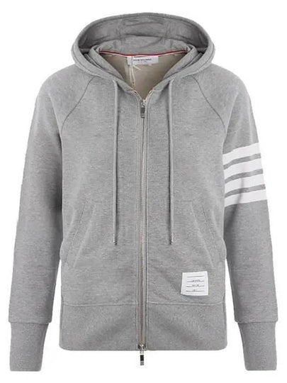 Engineered 4 Bar Diagonal Zip Up Hoodie Light Grey - THOM BROWNE - BALAAN 2