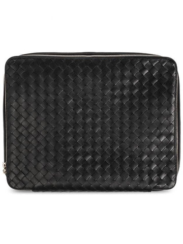 Bottega Veneta ‘Intrecciato Medium’ Travel Case, Men's, Black - BOTTEGA VENETA - BALAAN 1