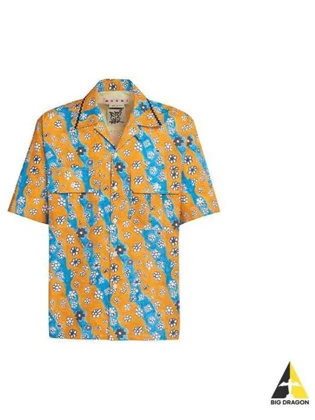 Flower Print Poplin Bowling Shirt Multi CUMU0266A8 UTC234 - MARNI - BALAAN 1