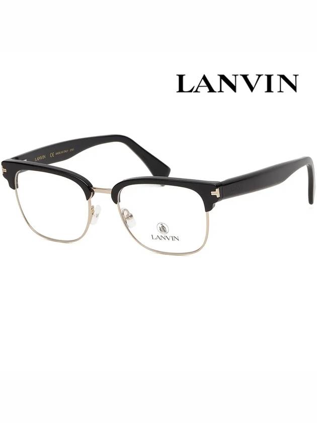 Glasses Frame LNV2109 001 Lower Gold Frame Men Women Half Horn Frame - LANVIN - BALAAN 1