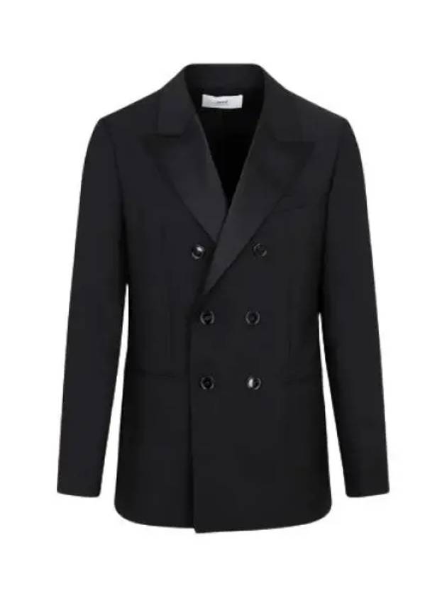 Double Breasted Smoking Jacket Black - AMI - BALAAN 2