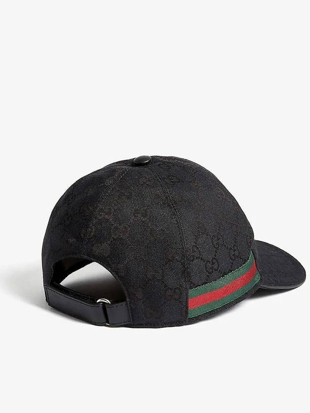 Original GG Web Supreme Canvas Baseball Ball Cap Black - GUCCI - BALAAN 3