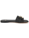 Gancini Ornament Flat Slide Black - SALVATORE FERRAGAMO - BALAAN 5