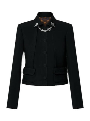 LV Chain Tailored Jacket Black 1AGAE3 - LOUIS VUITTON - BALAAN 1