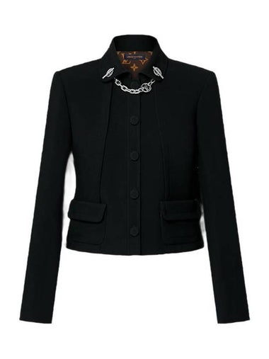 LV Chain Tailored Jacket Black 1AGAE3 - LOUIS VUITTON - BALAAN 1