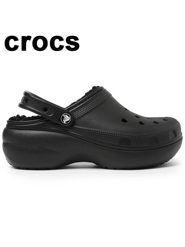 Winter Clog Classic Platform Lined W Fur Shoes Black 207938 001 - CROCS - BALAAN 1