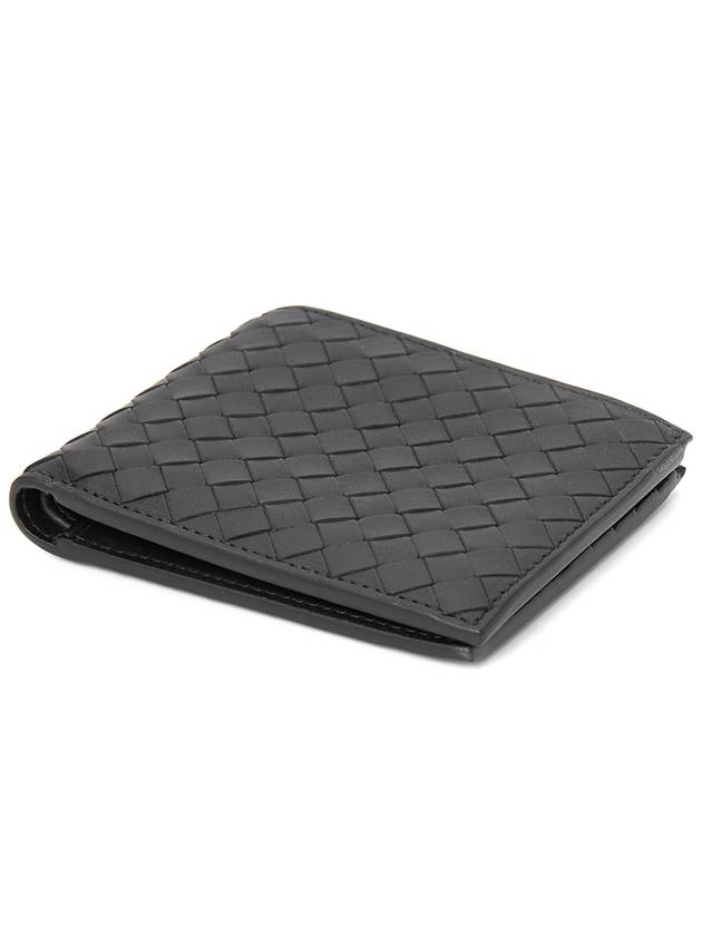 Intrecciato Calf Leather Half Wallet Black - BOTTEGA VENETA - BALAAN 4